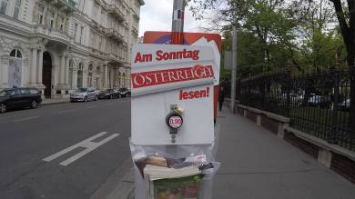 Distribuidor de periódicos en Viena